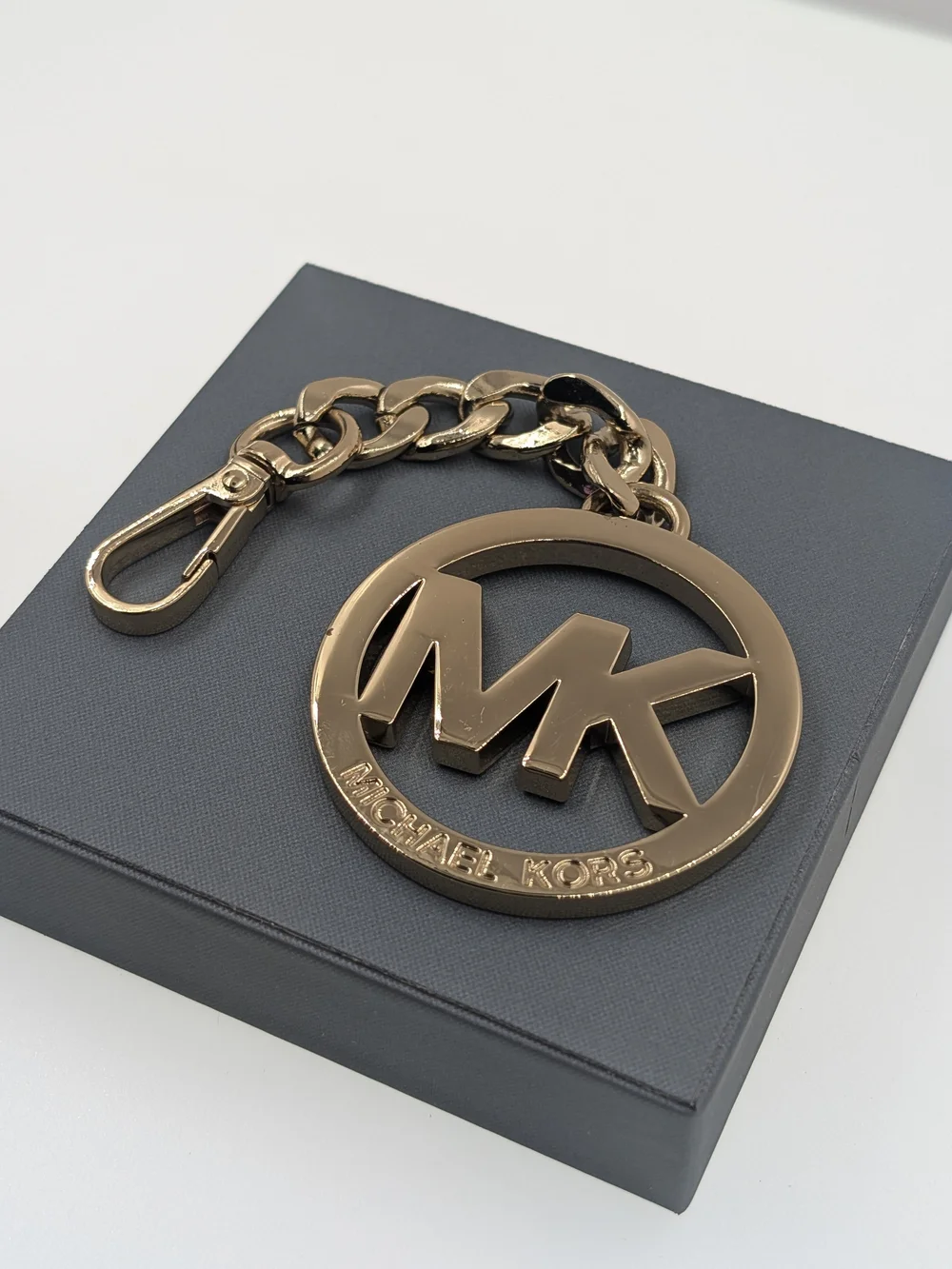 Michael Kors Gold MK Logo Keychain for Men